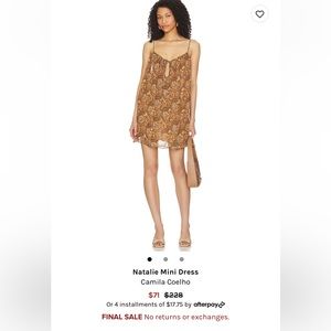 Camila Coelho NWT brown paisley dress!